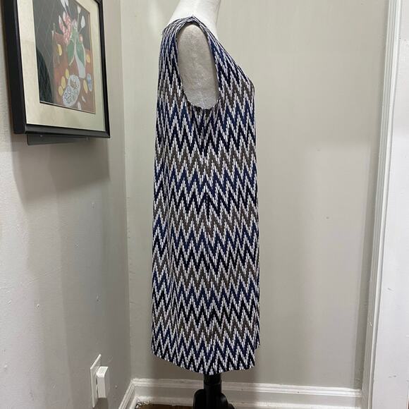 Vintage R & M Richard's Dress Size 14 Abstract Chevron Pattern Sleeveless - Picture 7 of 9